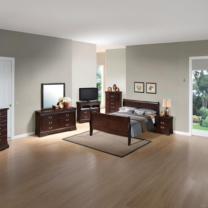 Louis Phillipe - Panel Sleigh Bed - R&R Furniture Gallery (Fountain Valley, CA)