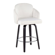 Set of two Lumi Source Dahlia contemporary counter stools with round footrests and modern design, shown in a stylish indoor setting.