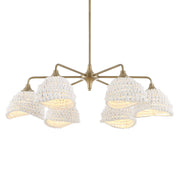 Biddeford 6 Light Beaded Pendant in white by Uttermost, showcasing elegant beaded design and pendant lighting style.