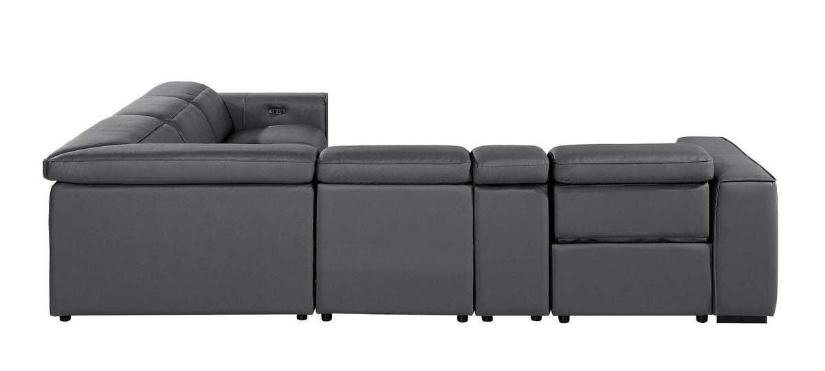 1224 - 6-Piece L-Shaped Sectional Sofa In With 3 Power Recliners & Power Headrests