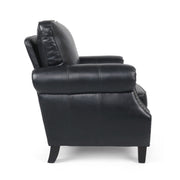 Contemporary Club Chair With Nailhead Trim And Rolled Armrests - R&R Furniture Gallery (Fountain Valley, CA)