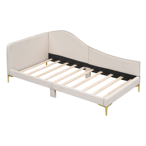 Upholstered Daybed With Headboard And Armrest, Support Legs - R&R Furniture Gallery (Fountain Valley, CA)