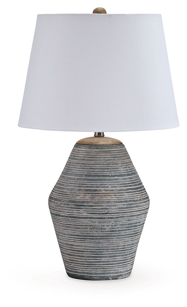Lawrock - Terracotta Table Lamp - Antique Blue - R&R Furniture Gallery (Fountain Valley, CA)