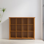 Simpli-Home Acadian handcrafted cube storage organizer with multiple compartments for versatile home organization.