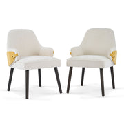 Indoor Dining Chair (Set of 2) With Sturdy Frame - Beige / Yellow - R&R Furniture Gallery (Fountain Valley, CA)