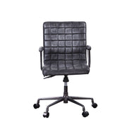 Barack - Office Chair - Vintage Black Top Grain Leather & Aluminum - R&R Furniture Gallery (Fountain Valley, CA)