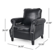 Contemporary Club Chair With Nailhead Trim And Rolled Armrests - R&R Furniture Gallery (Fountain Valley, CA)