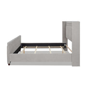Elle - Wingback Upholstered King Bed - Silver Gray - R&R Furniture Gallery (Fountain Valley, CA)