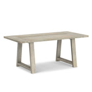 Simpli-Home Whitley dining table with wooden tabletop and sturdy legs, perfect for modern dining room decor.