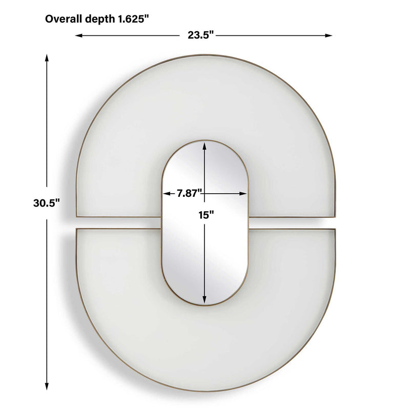 Encase - Modern Oval Mirror - White