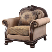 Chateau De Ville - Chair With Pillow (Same Lv01590) - Fabric & Espresso - R&R Furniture Gallery (Fountain Valley, CA)