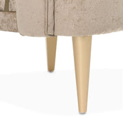 Michael Amini La Rachelle Flame Chair, elegant accent chair with vibrant flame pattern upholstery and wooden legs.