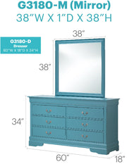 Elegant traditional storage dresser by Glory Furniture with multiple drawers and classic wooden design.