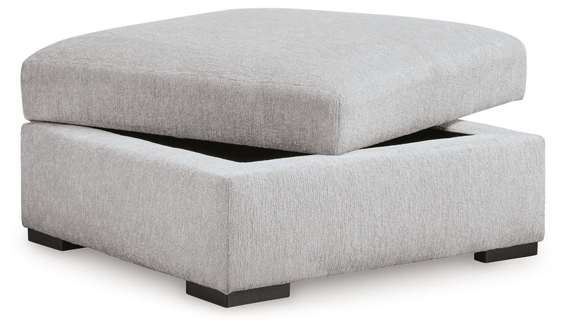 Gabyleigh - Ottoman With Storage - Nickel - R&R Furniture Gallery (Fountain Valley, CA)