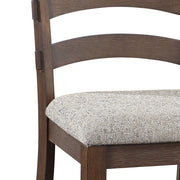 Pascaline - Side Chair (Set of 2) - Gray Fabric, Rustic Brown & Oak - R&R Furniture Gallery (Fountain Valley, CA)