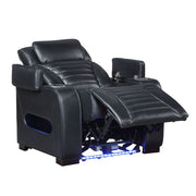 Ephron - Power Motion Recliner With Power Headrest & LED - Black - R&R Furniture Gallery (Fountain Valley, CA)