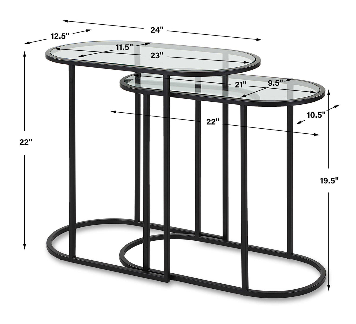 Accent Nesting Tables (Set of 2) - Black