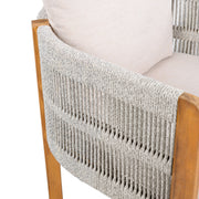 Outdoor Dining Chairs & Rope Handles (Set of 2) - Beige / Teak - R&R Furniture Gallery (Fountain Valley, CA)