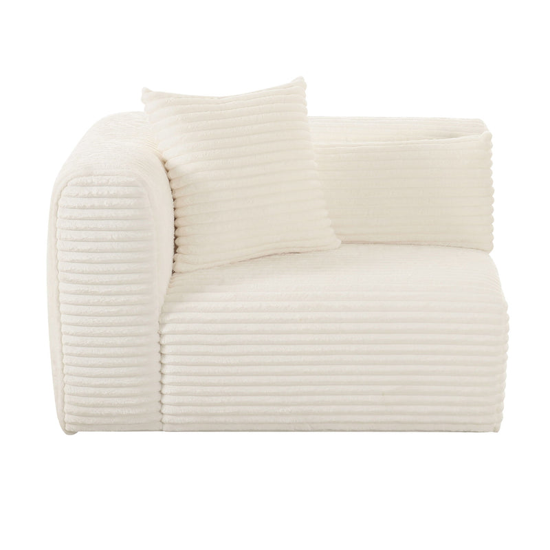 Tarra - Fluffy Oversized Corduroy Modular Corner Chair - R&R Furniture Gallery (Fountain Valley, CA)