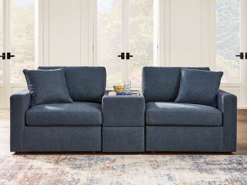 Modmax - 3-Piece Sectional Sofa With Storage Console - Fabric - Ink - R&R Furniture Gallery (Fountain Valley, CA)
