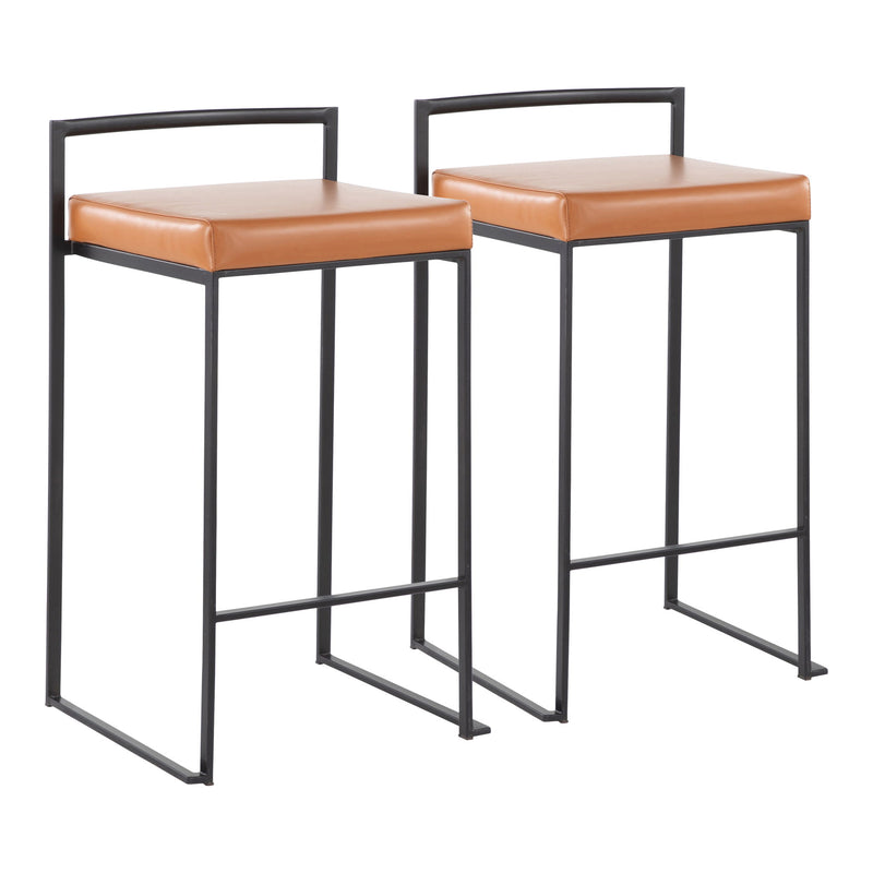 Lumi Source Fuji contemporary style stackable counter stool set with sleek design and modern finish, ideal for kitchen or bar area.