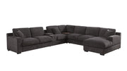 Celine - Corner Sectional Sofa With Right Facing Chaise, Cupholders, And Charging Ports - Gray - R&R Furniture Gallery (Fountain Valley, CA)