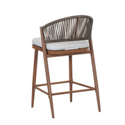 Outdoor 26" Counter Height Metal Frame Counter Stools With Scallop Shaped Backrest & Water Resistant Cushions - R&R Furniture Gallery (Fountain Valley, CA)