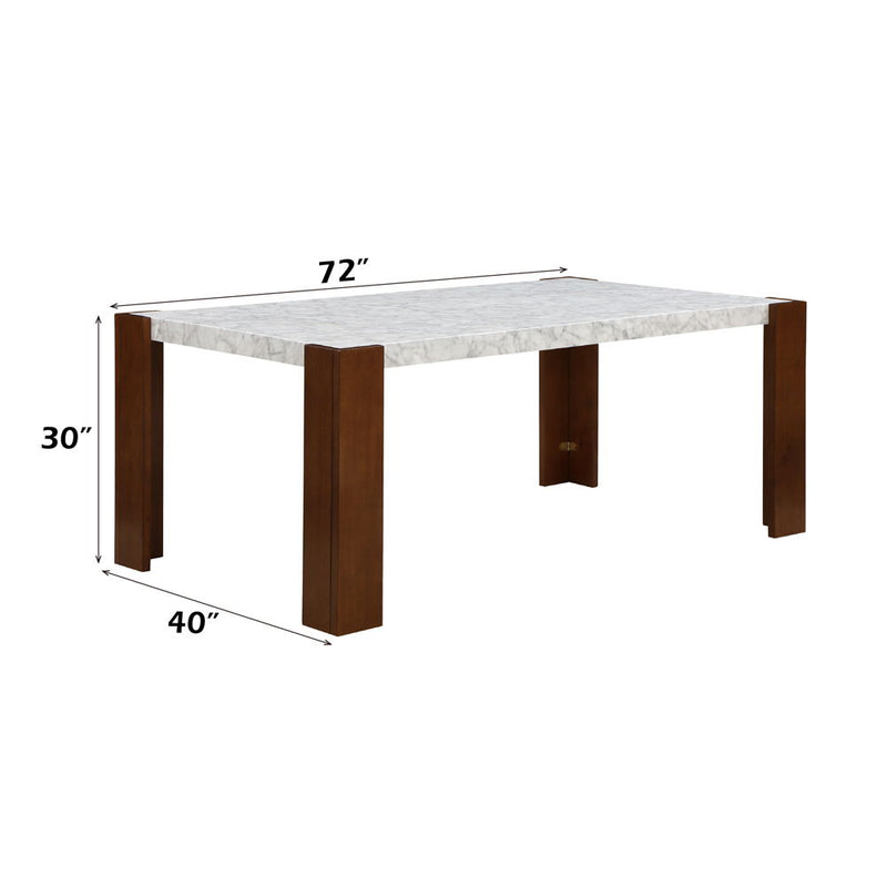 Hettie - Dining Table With Engineeed Stone Top - Engineered Stone Top & Brown - R&R Furniture Gallery (Fountain Valley, CA)