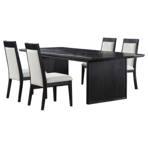 Brookmead 5-piece Extension Leaf Dining Table Set Black