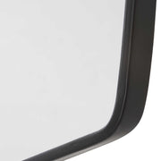 Set of four black wall mirrors from Uttermost's Linneah collection, featuring sleek rectangular frames for modern decor.