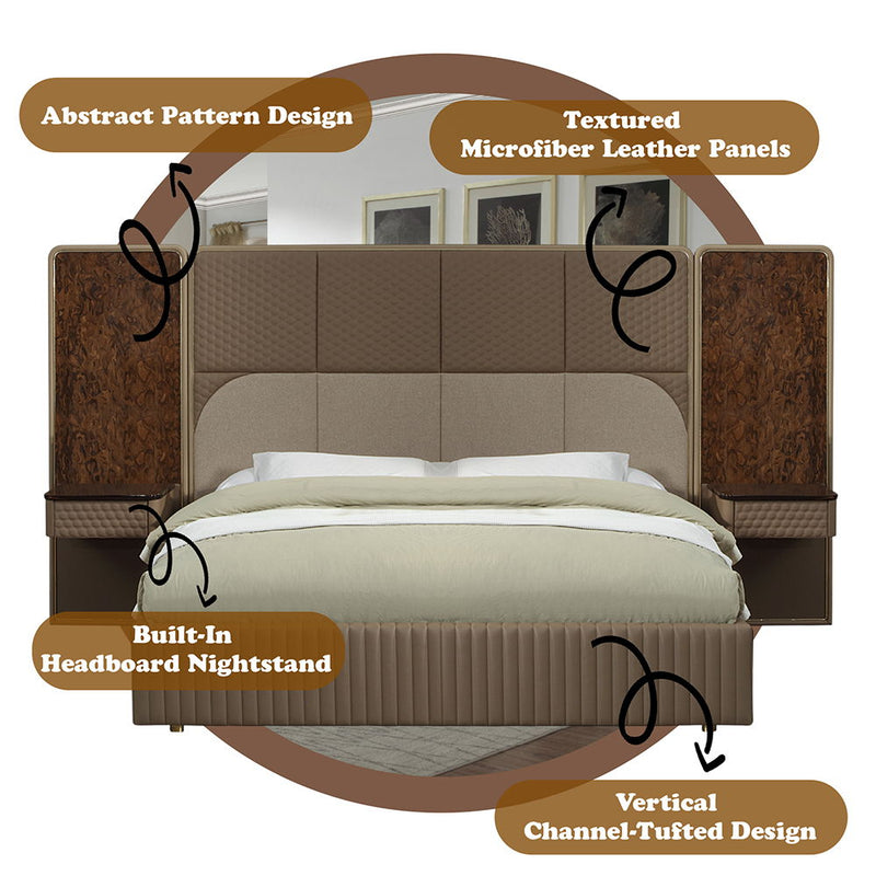 Marcelino - Nightstand With Wall Pier (EK) - Cherry Oak - R&R Furniture Gallery (Fountain Valley, CA)