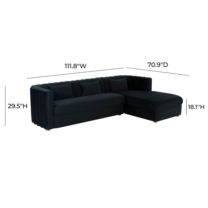 Callie - Velvet Sectional - RAF - R&R Furniture Gallery (Fountain Valley, CA)