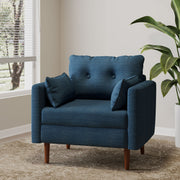 Enchantica - Upholstered Fabric Club Chair With Button Tufted And 2 Accent Pillows - R&R Furniture Gallery (Fountain Valley, CA)
