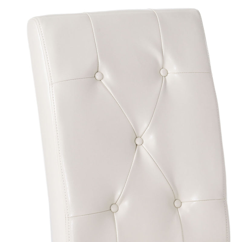 Carter - 5 Tuft Dining Chair With Button Tufted Backrest And Espresso Legs - Ivory - R&R Furniture Gallery (Fountain Valley, CA)