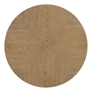 Escape - Round End Table With Shelf - Glazed Natural Oak / Black Metal Trim