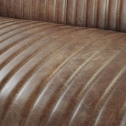 Brancaster - Loveseat - Retro Brown Top Grain Leather & Aluminum - R&R Furniture Gallery (Fountain Valley, CA)