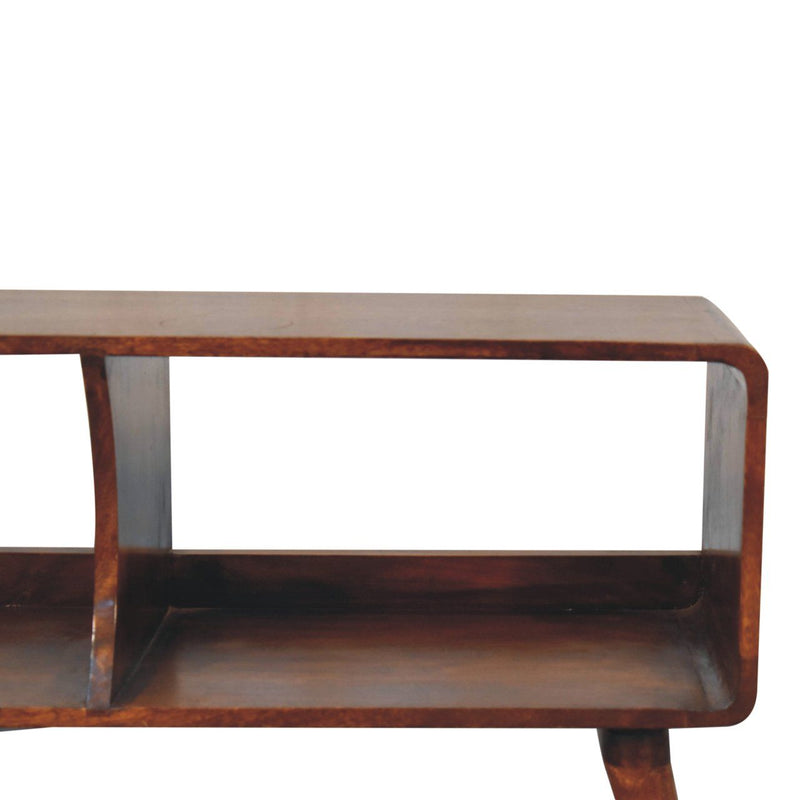 Curved Double Slot Media Unit - Dark Brown - R&R Furniture Gallery (Fountain Valley, CA)