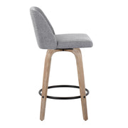 Toriano - Contemporary Fixed-Height Counter Stool & Swivel With Round Footrest (Set of 2) - R&R Furniture Gallery (Fountain Valley, CA)