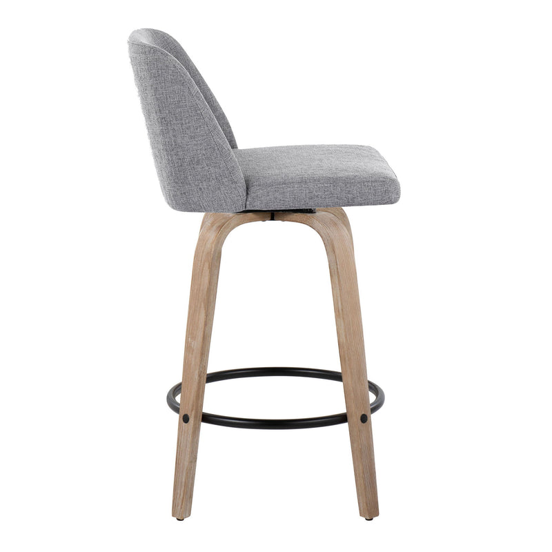 Toriano - Contemporary Fixed-Height Counter Stool & Swivel With Round Footrest (Set of 2) - R&R Furniture Gallery (Fountain Valley, CA)