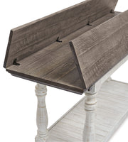 Havalance - Flip Top Sofa Table - Gray / White - R&R Furniture Gallery (Fountain Valley, CA)