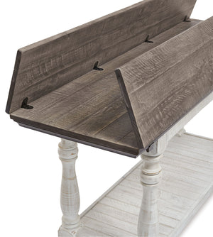 Havalance - Flip Top Sofa Table - Gray / White - R&R Furniture Gallery (Fountain Valley, CA)