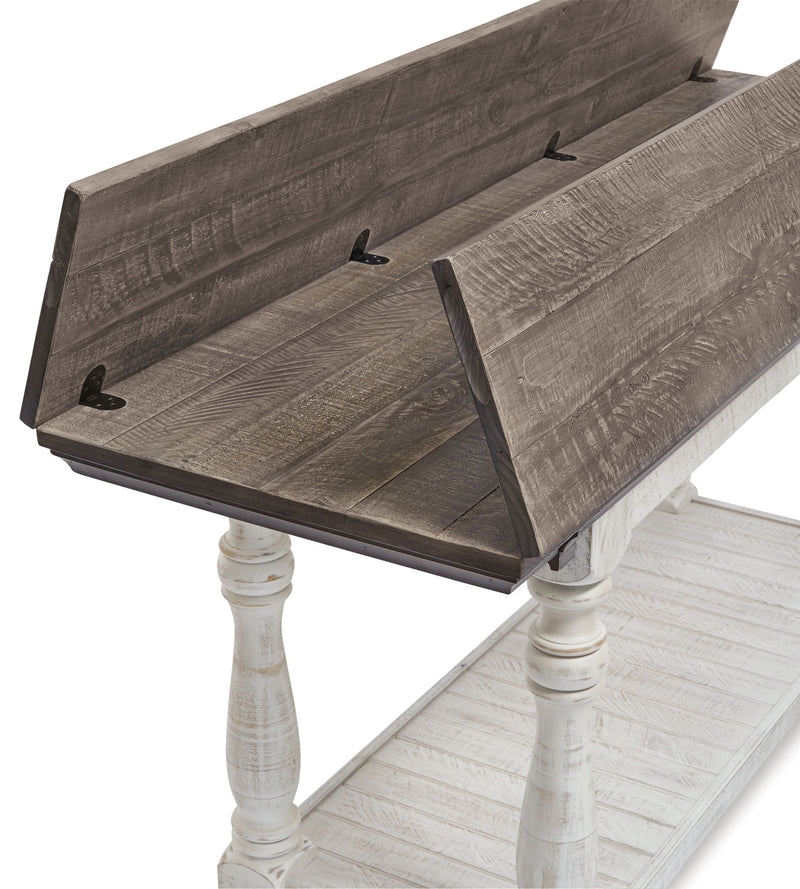 Havalance - Flip Top Sofa Table - Gray / White - R&R Furniture Gallery (Fountain Valley, CA)