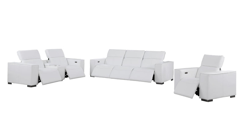 1208 - Modular Leather Set With 6 Power Recliners & Power Headrests