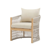 Modern Curved Aluminum Lounge Chair With Stylish Rope Weave Design And Cushioned Comfort For Outdoor - R&R Furniture Gallery (Fountain Valley, CA)
