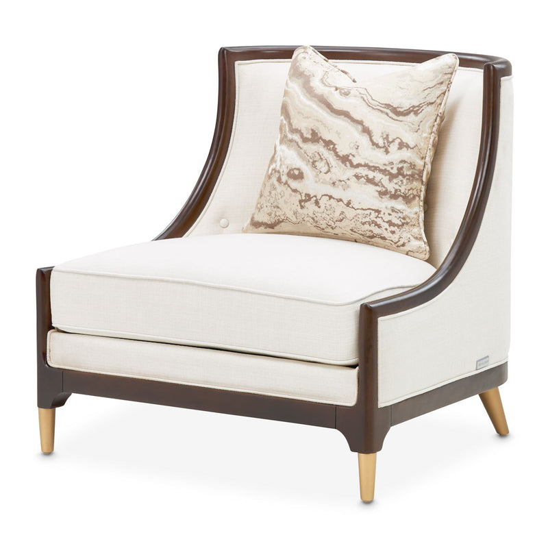 Belmont Place - Accent Chair - Cream / Espresso - R&R Furniture Gallery (Fountain Valley, CA)