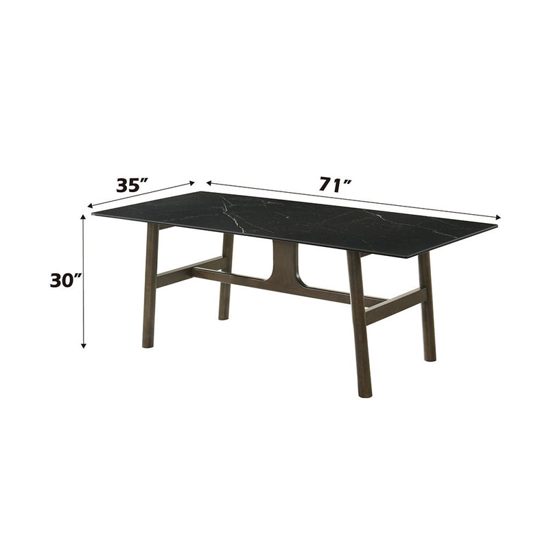 Destin - Dining Table - Sintered Stone & Walnut - R&R Furniture Gallery (Fountain Valley, CA)