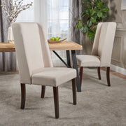 Modern Wingback Dining Chair (Set of 2) With Upholstered - Ivory - R&R Furniture Gallery (Fountain Valley, CA)