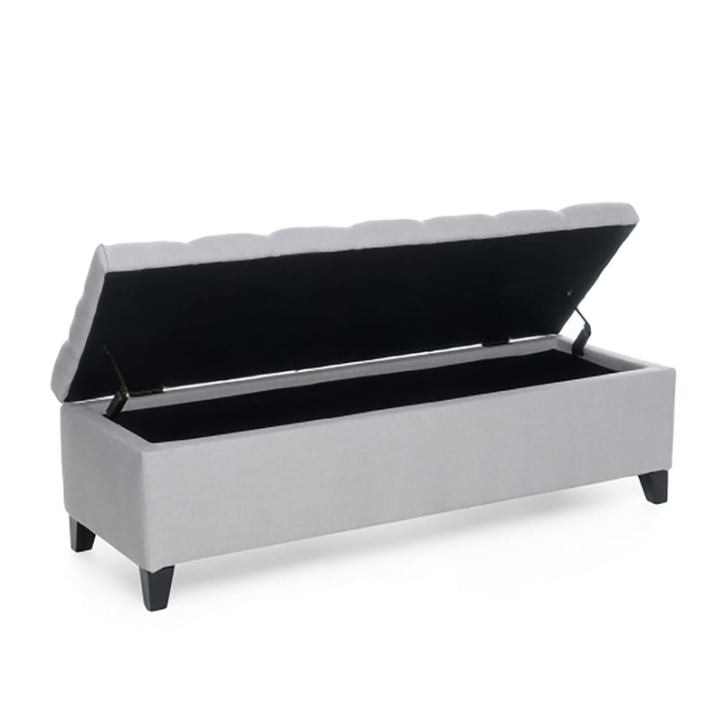 Glouster - Storage Ottoman - Light Gray - R&R Furniture Gallery (Fountain Valley, CA)