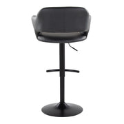 Lumi Source Margarite contemporary adjustable barstool set with swivel and rounded T-footrest in modern design, two stools.