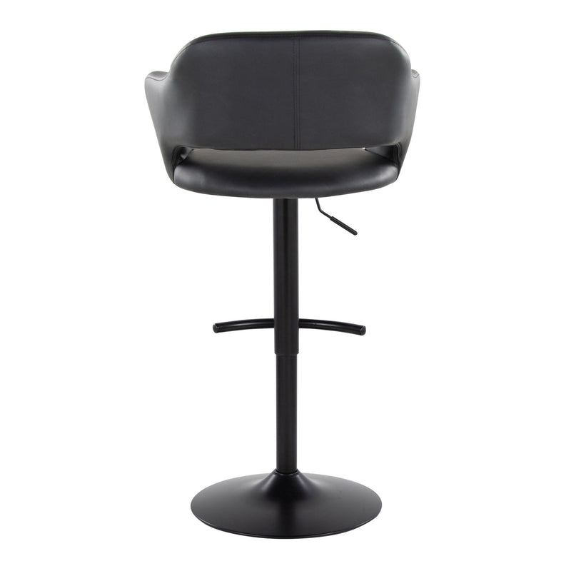 Lumi Source Margarite contemporary adjustable barstool set with swivel and rounded T-footrest in modern design, two stools.